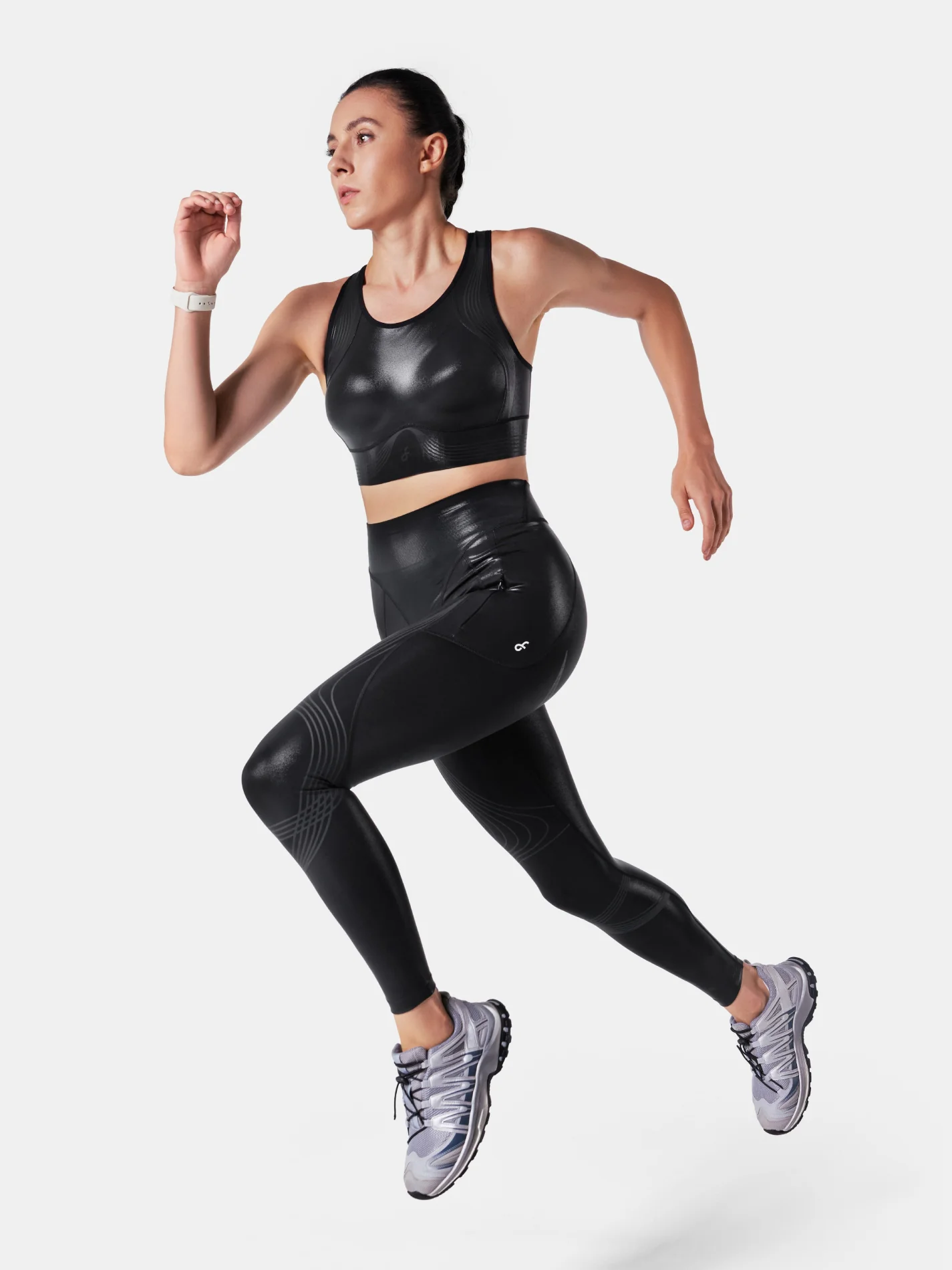 Body Sculpt Glossy Leather Sports Bra - Image 3